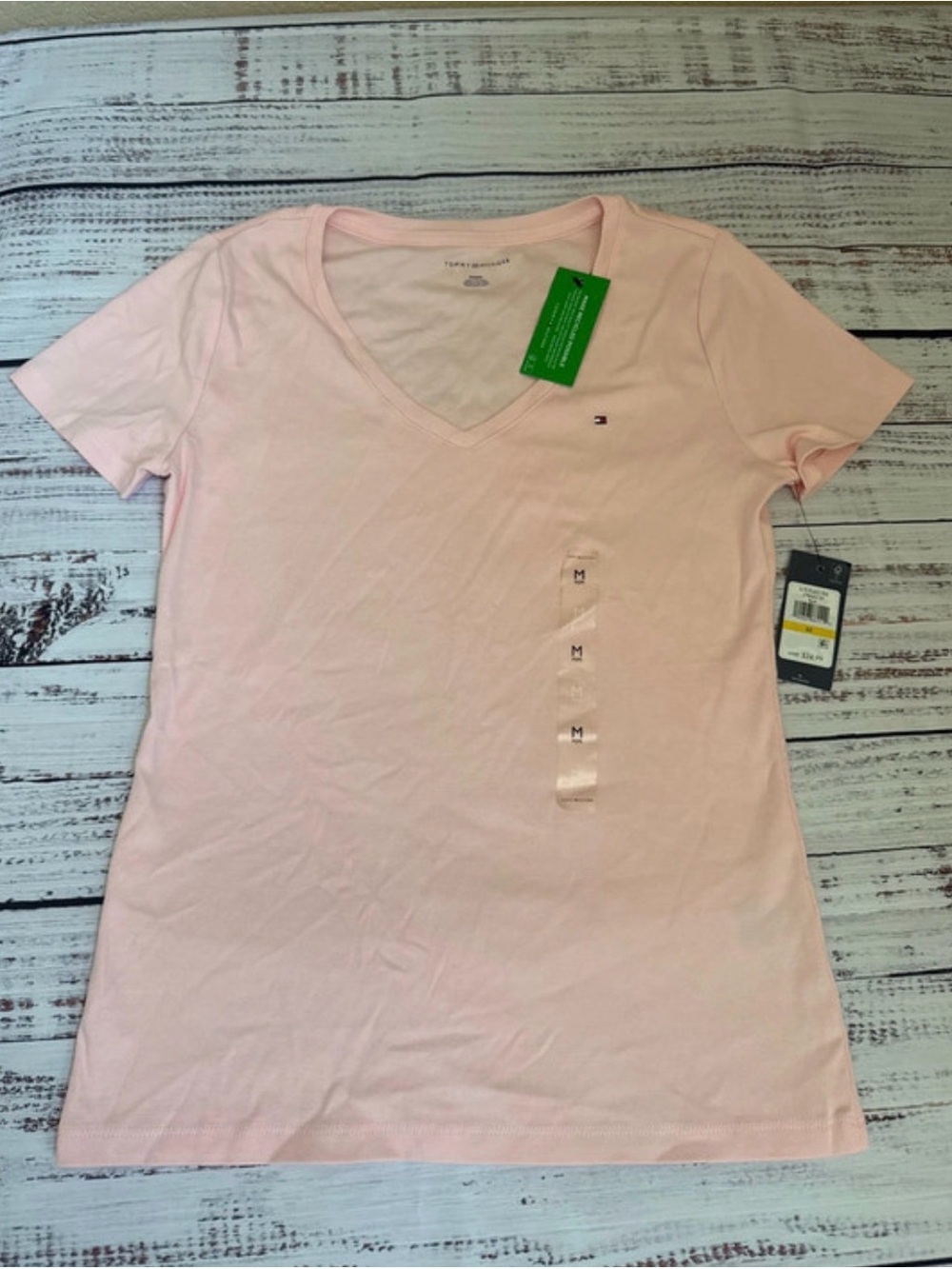 Tommy Hilfiger Light Pink V-Neck Short Sleeve Tee